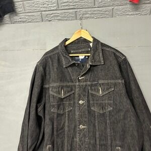 Nautica Jeans Mens Black Denim Trucker Jacket Size‎ XL